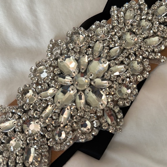 Rhine stone black sash for wedding or formal dress - Picture 8 of 8